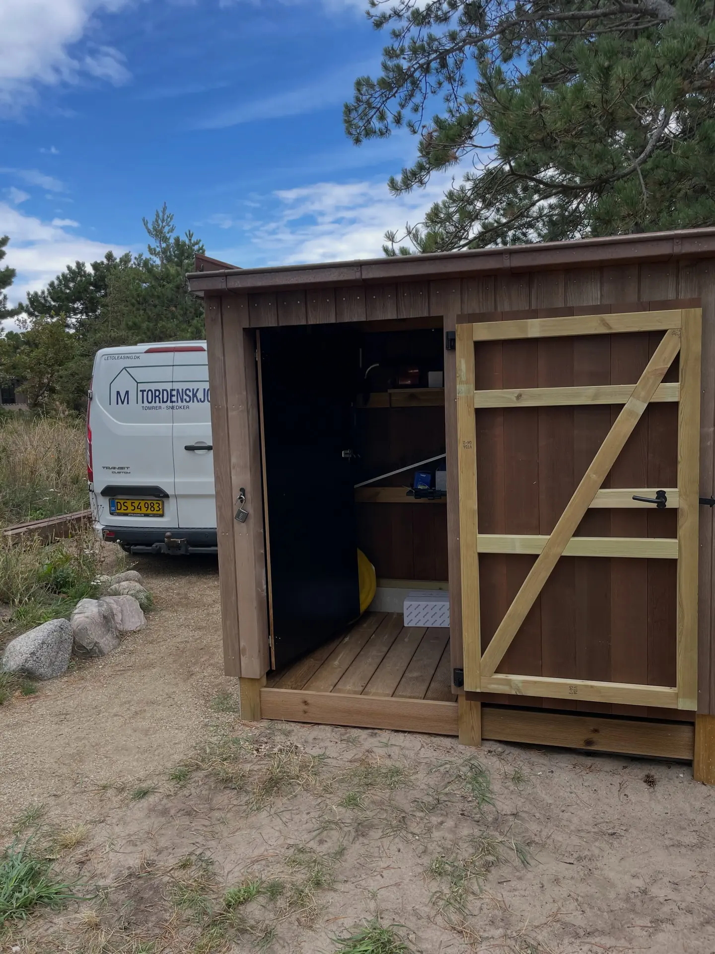 Tilbygning under opførelse ved parcelhus